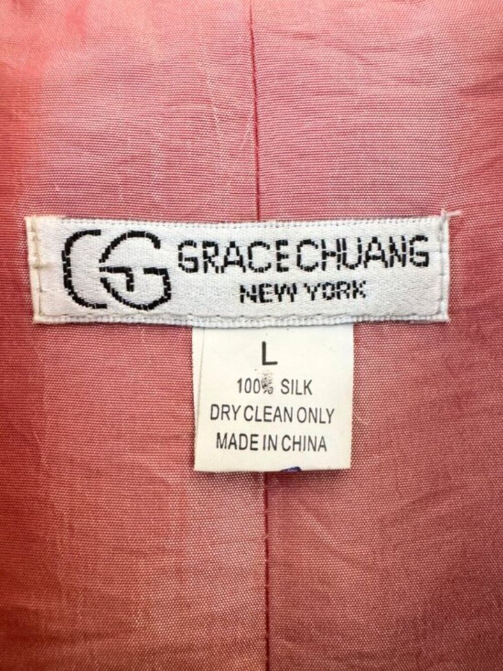 Grace Chuang New York Silk Embroidered Mandarin Collar Frog Closure Jacket L - Picture 3 of 9